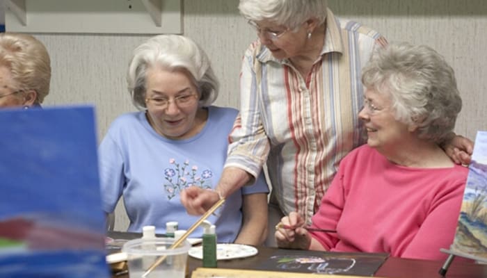 Photograph of residents during England Oaks social gathering