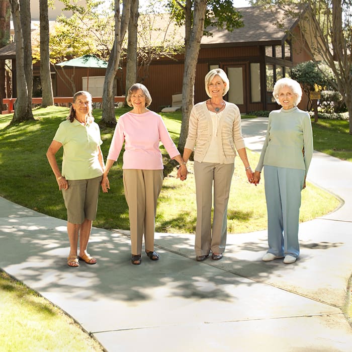 Portrait of a smiling group outside at Sunny View