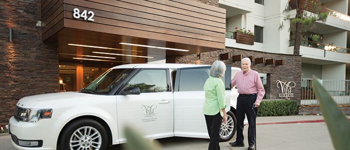 Residents pictured outside Villa Gardens