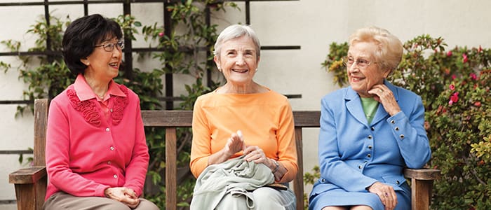 Portrait of smiling group during social activity at Villa Gardens