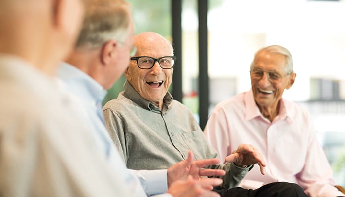 Portrait of smiling group at Villa Gardens