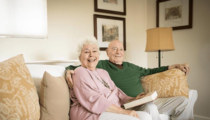 A couple enjoying one of Spring Lake's spacious floorplans